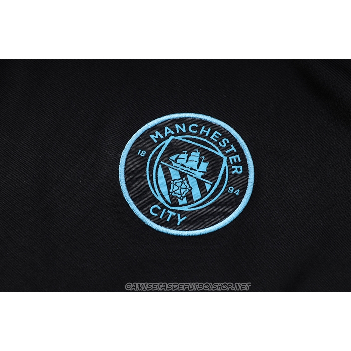 Chandal del Manchester City 22-23 Manga Corta Negro - Pantalon Corto